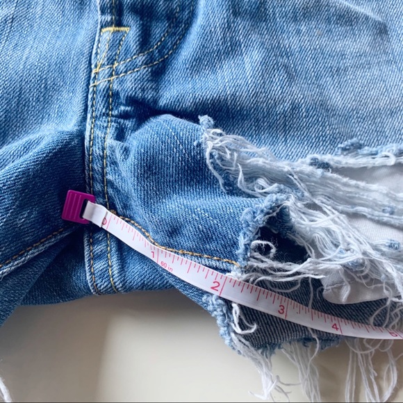 Levi Original 501 Cut Off Denim Shorts Sz 30 - Picture 8 of 11